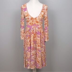 Manuel Canovas Paris tropical jungle animal print scoop neck dress, size 6/8.